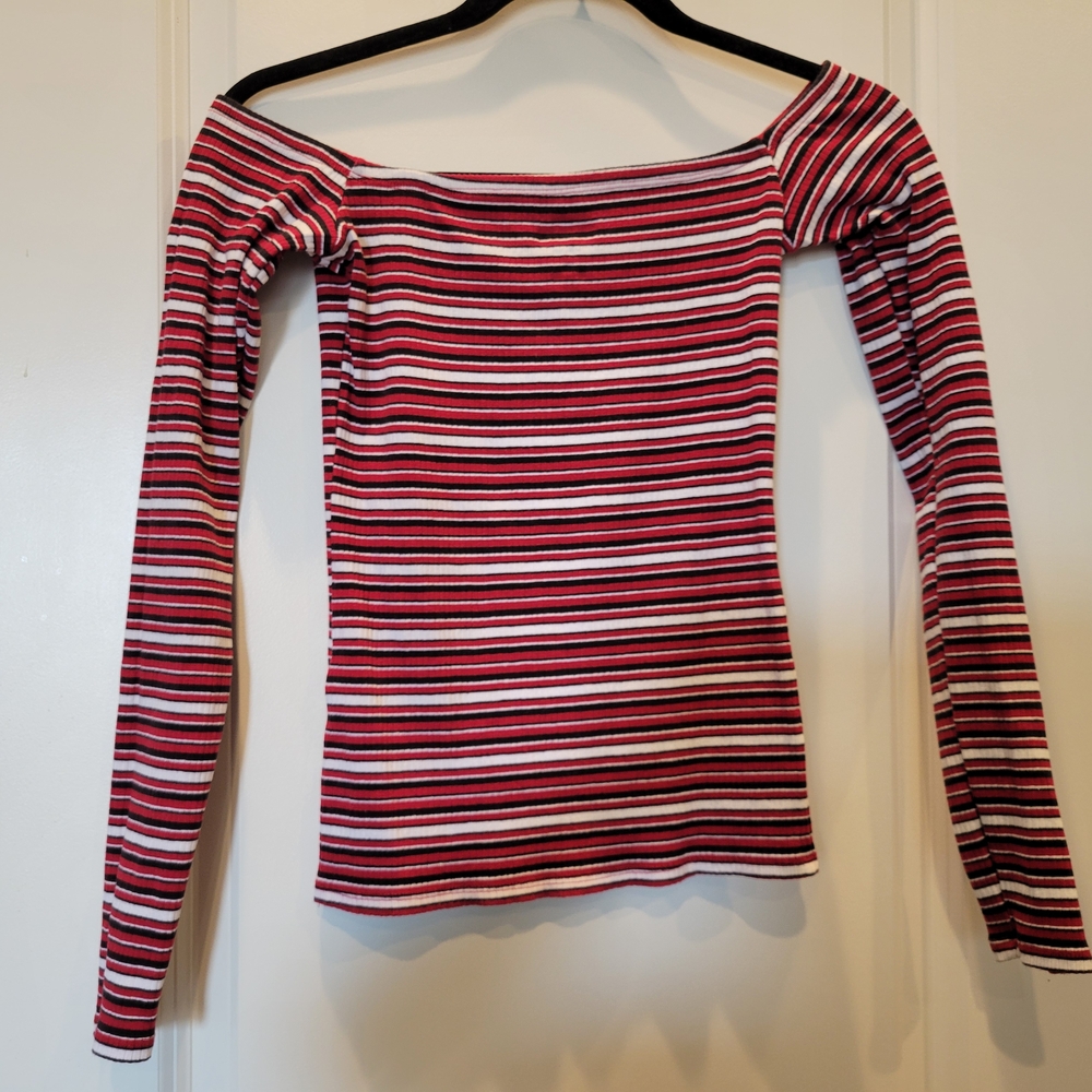 Hollister Red Fitted Ribbed Blouse